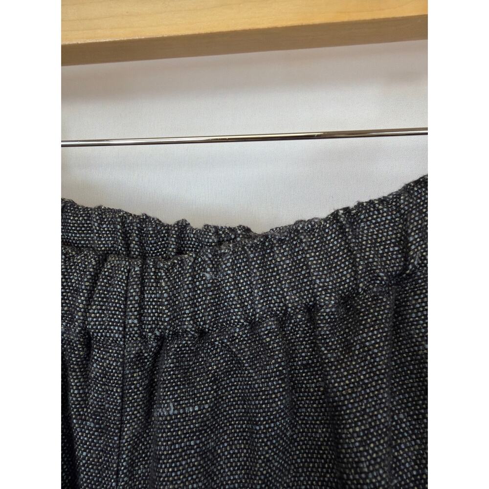 Flax Black Gray Elastic Waist Front Pockets Linen Lagenlook Pants Lithuania 3X - Picture 2 of 7